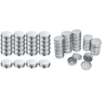

40x Screw Top Round Aluminum Tins Cans & 30x Screw Top Round Aluminum Tins Cans-Aluminum Screw Lid Round