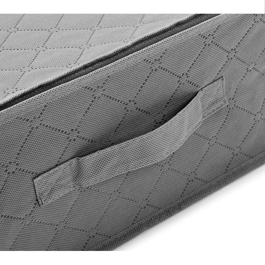 Home Window Clothes Storage Box Zipper Organizer 5 Grids Non-woven Fabric Cabinet Lid Folding Container Bed Bottom Portable