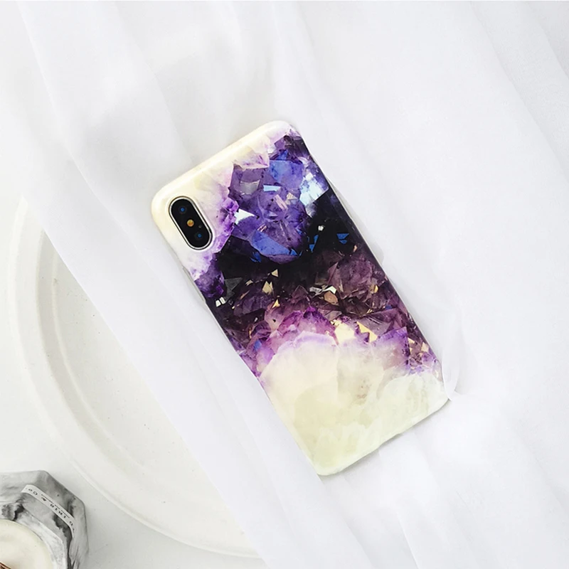 Чехол для телефона с текстурой оболочки s для iphone 11Pro Max Аметист чехол для iphone XS MAX XR X 6 6S 7 8 Plus задняя крышка милый забавный чехол