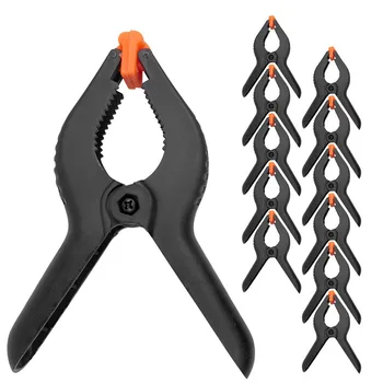

HOT-Spring Clamps-6 Inch Long-Strong Grip Clips Heavy Duty Plastic Clamps for Photo/Craft/Fabric-Set/12