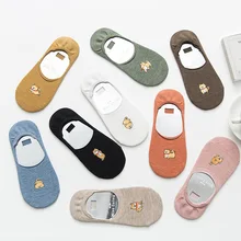 Хлопковые забавные носки-башмачки с изображением милой собачки; милые женские носки Kawaii Art Happy; Дышащие носки в японском стиле; модная уличная одежда; Calcetines