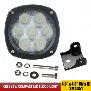 

GDCREESTAR 35W LED Compact Flood Light TL350F For John Deere Komatsu Case Gehl Tractor Work lights 4inch 35W Offroad lights x1pc
