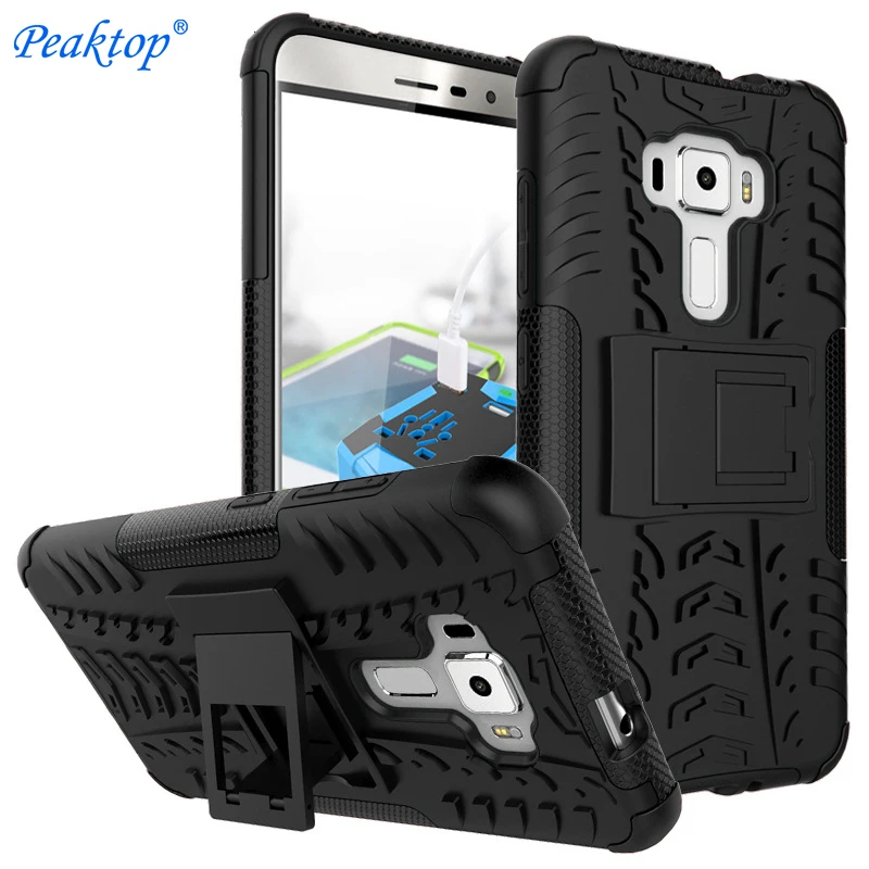 

For Asus Z012D Z012DA Zenfone3 Zenfone 3 ZE552KL ZE552 KL ZE 552KL Case Hybrid Heavy Duty Armor Hard Plastic Cover Phone Stand