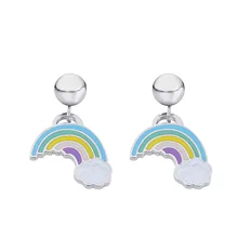 Новые милые Радужные облака серьги гвоздики для женщин из нержавеющей стали Pendientes ювелирные изделия простой личности девушки