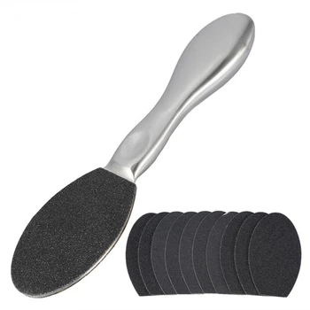 

Stainless Steel Double Sided Foot Rasp File Dead Skin Callus Remover Exfoliating Pedicure Feet Care Tool Set + 10PCs Sandpaper
