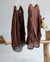 Women Loose V Neck Linen Tops Blouse Shirt Female Vintage Irregular Length Flax Shirt Tops Ladies Blouse 1