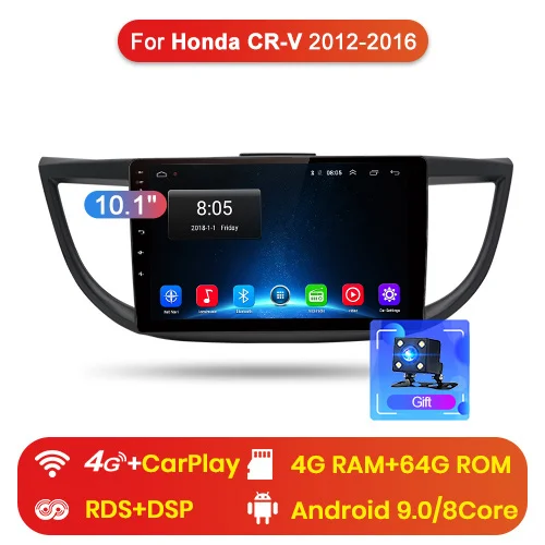 Junsun V1 pro 4G+ 64G CarPlay Android 8,1 DSP для Honda CRV 2012 2013- автомобильный Радио Мультимедиа Видео плеер gps RDS 2 din dvd - Цвет: 4-64GB
