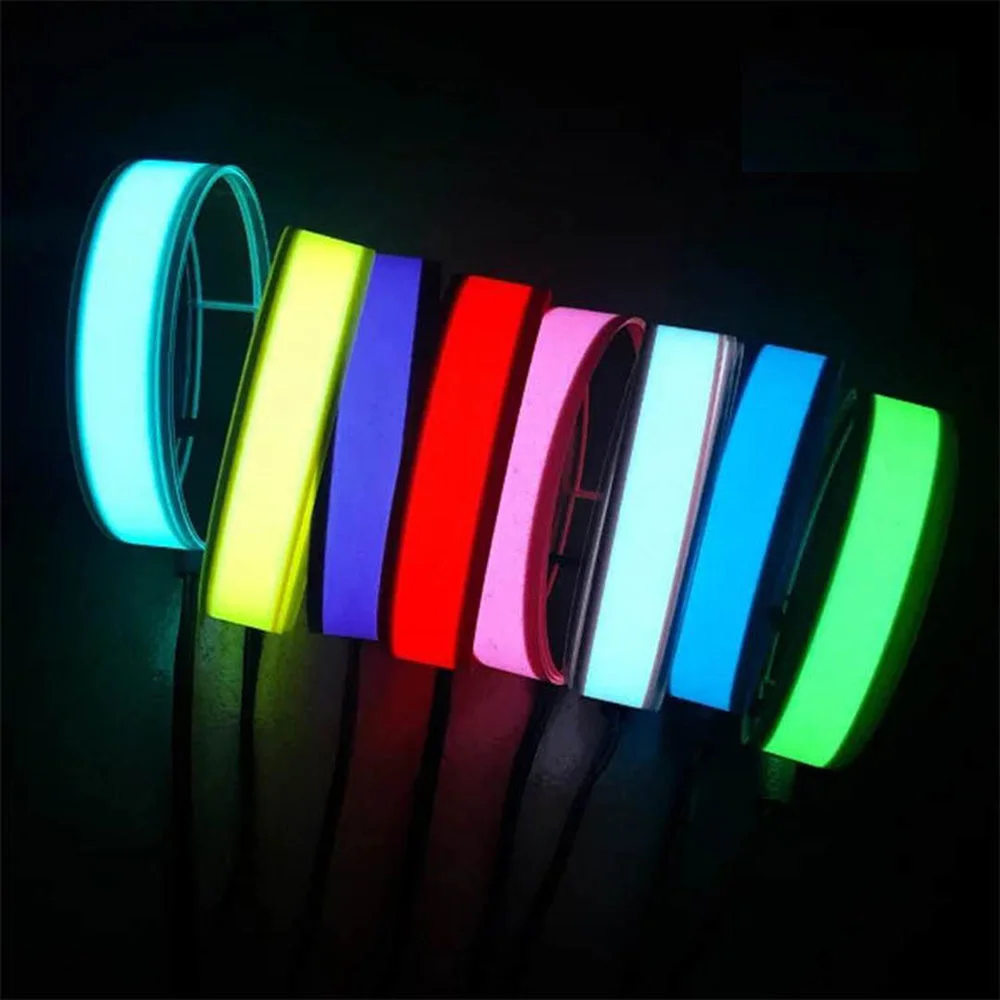 thumbnail image 1 of Tira de luces LED para coche EL para bricolaje, logotipo publicitario, luces de neón flexibles, cuerda luminosa, decoración de fiestas, lámpara de cinta, panel de retroiluminación con batería USB de 1, 1 of 4