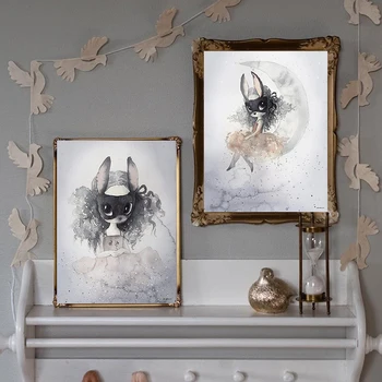 

Baby Nursery Wall Art Canvas Poster Print Cartoon Rabbit Deer Painting Nordic Kids Decoration Picture Children Bedroom Decor