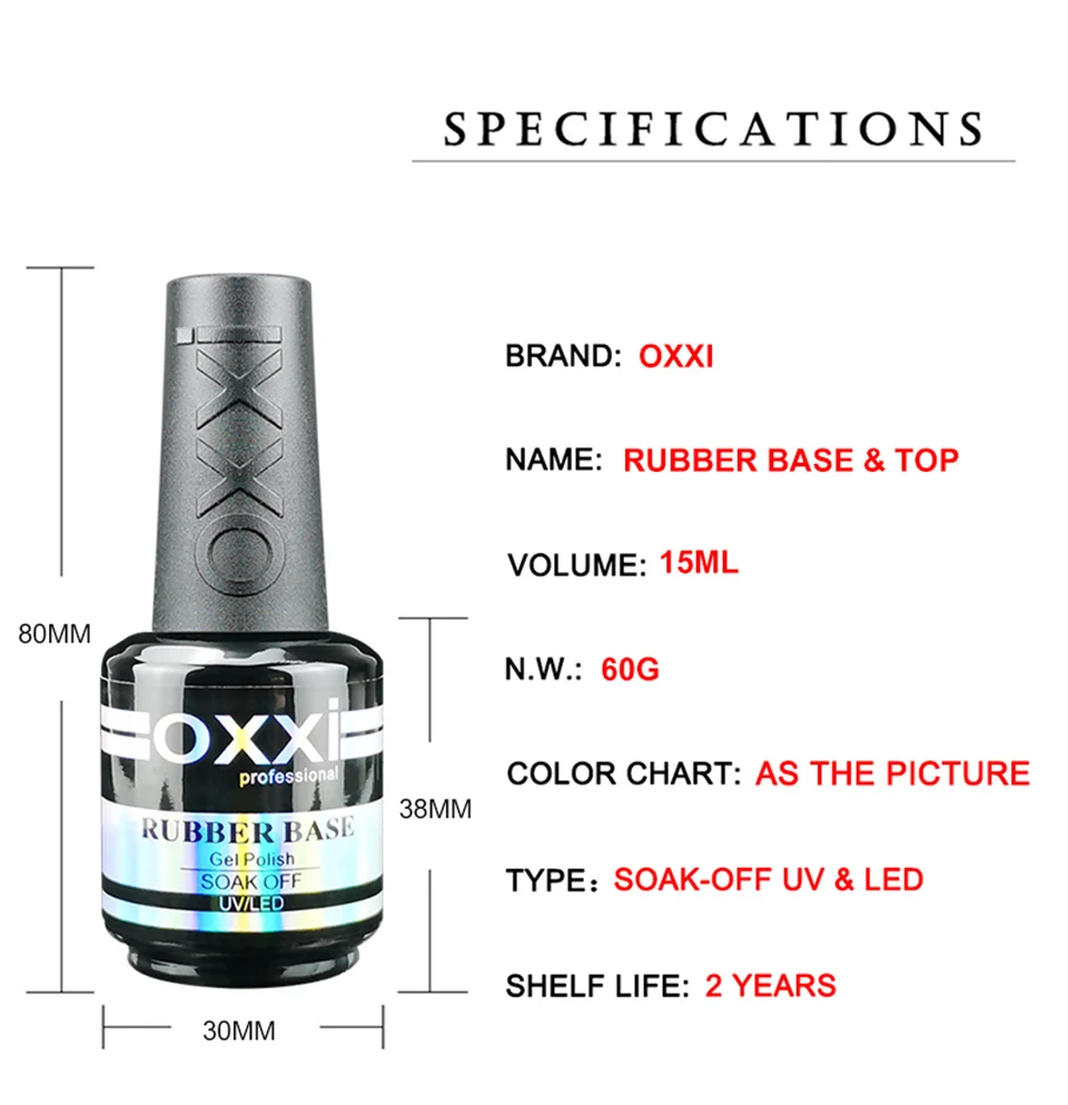 OXXI 15ml Gel Polish Base & Top Coat