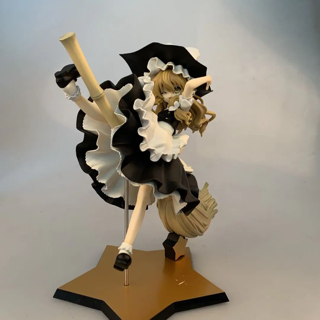 

21.5cm Anime Aniplex TouHou Project Kirisame Marisa Riding Broom Sexy Girls PVC Action Figure Collectible Model Brinquedos Toys