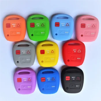 

Fit For Toyota RAV4 AVALON PRADO FJ CRUISER CAMRY 3Button Silicone Car Key Cover Case