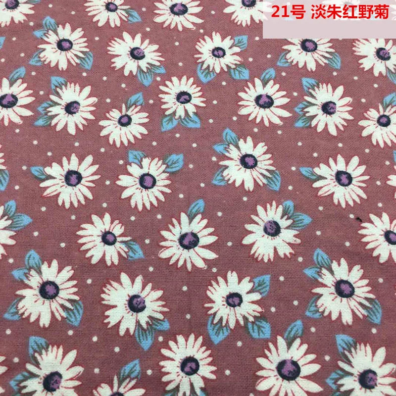 21 rust red daisy Постельное белье из хлопка с изображением мультяшного кролика овец Улитка оранжевого цвета, в цветочек, в горошек, из мягкой ткани, для "сделай сам" для детей, осенняя одежда, домашняя одежда платье шарф - Цвет: 21 rust red daisy