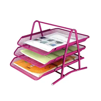

Unique Design 3 Layers Paper Tray Kraft Paper Files Documents Storage Rack Home Office Desktop Storage Holder Shelf