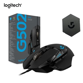 Logitech-ratón mecánico de contrapeso para ordenador portátil, Mouse para juegos con cable RGB, USB, G502HERO / G102 / M186