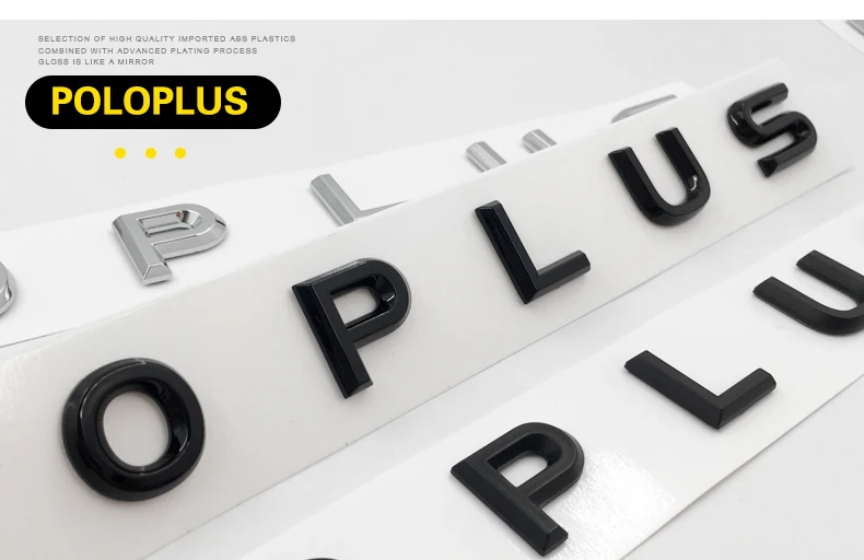 3D шрифт буквы эмблема для POLO POLOPLUS NEWPOLO автомобильный Стайлинг переоборудование Средний багажник логотип значок наклейка хром матовый глянцевый черный