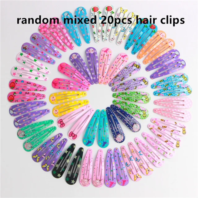 20/40 Pcs/Lot Hair Clips Candy Color Dripping Hair Clip Princess Barrette Korean Hairclip Cartoon Headdress Hairpins for Girls random 20pcs