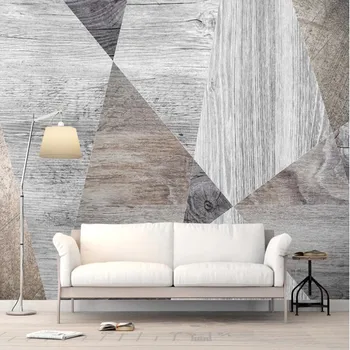 

custom large wallpaper mural retro wooden board wood grain geometric background wallpaper mural