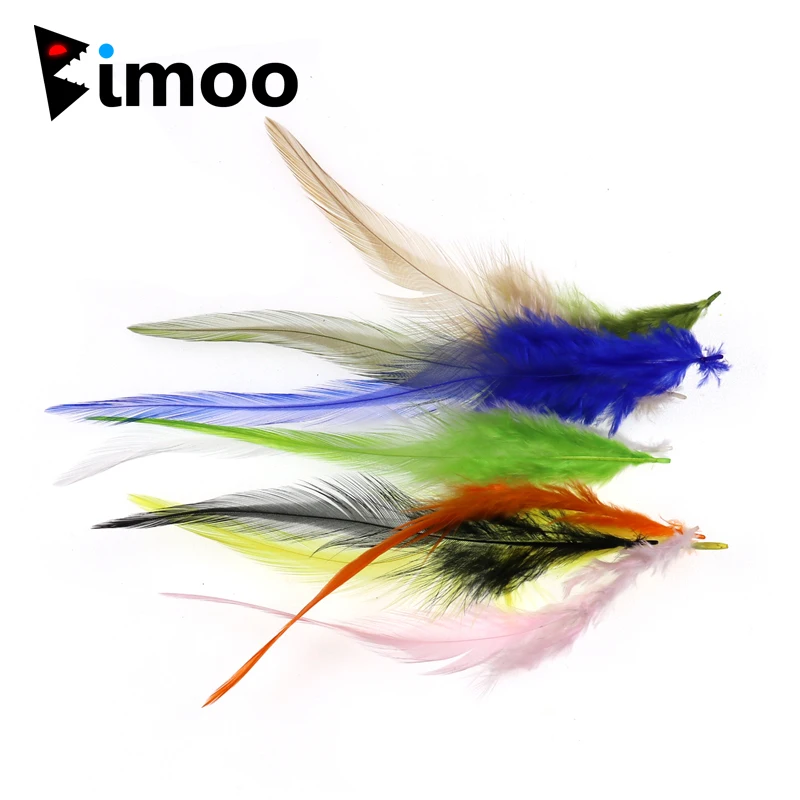 Bimoo 50 шт. подвязка для мушек петушиное седло петушиные перья Steelhead лосося мух бас