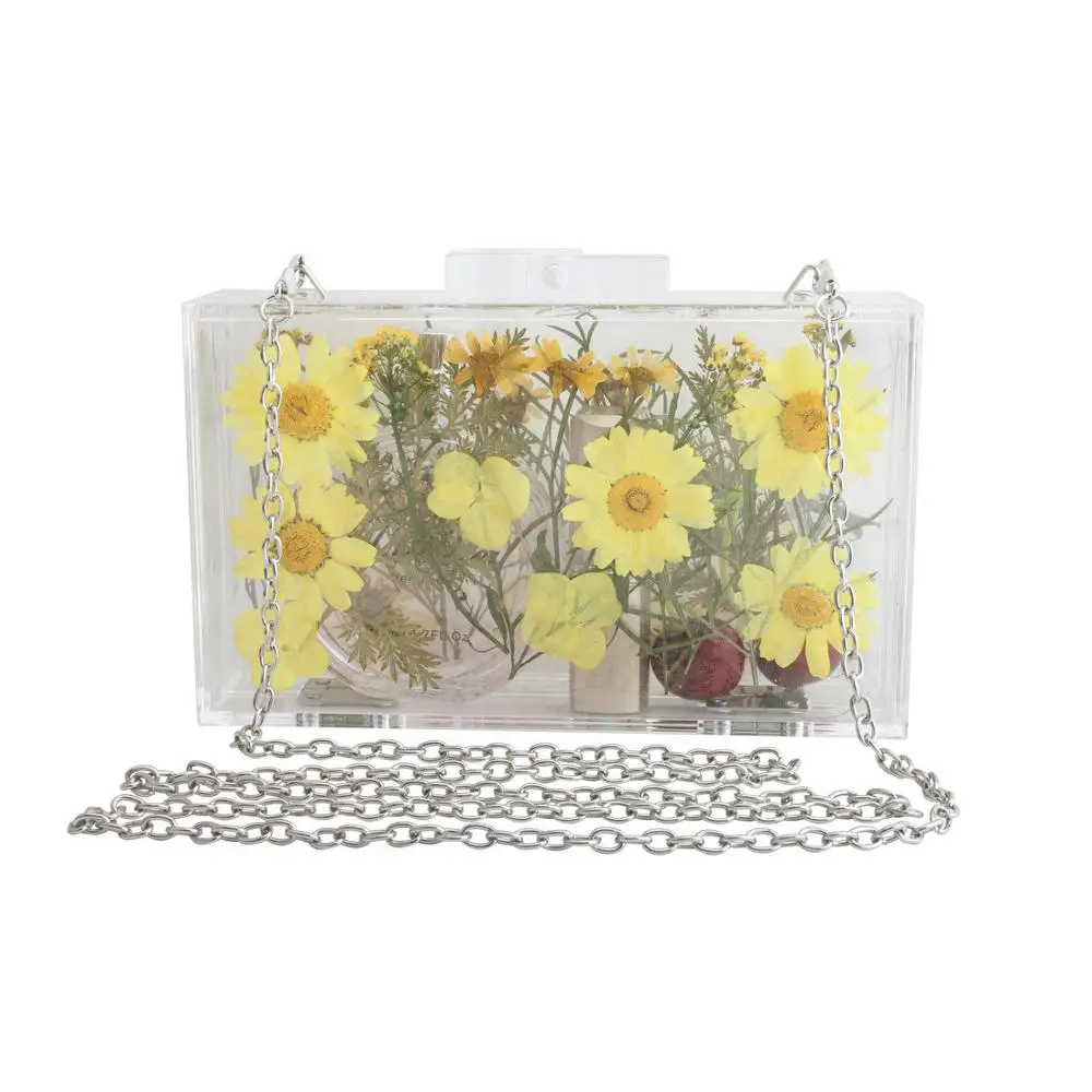 

transparent purse luxury handbags women bags designer flowers acrylic bag clutch evening bag wedding party shoulder bag wallet