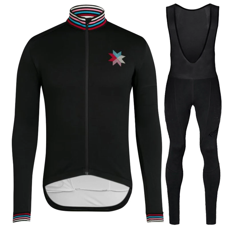 RUNCHITA одежда bicicleta Джерси invierno зимний термальный флис Велоспорт Джерси с длинным рукавом набор для мужчин MTB mallot ciclismo комплект - Цвет: Jersey-bib pant  10