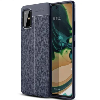 

50pcs/lot Luxury Flexible Skin Rugged Litchi Shockproof TPU Case For Samsung Galaxy A71 5G
