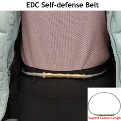 Fouet métallique Portable à longueur personnalisée, pour l'extérieur, autodéfense, Insertion rapide, brise vitre tactique EDC 