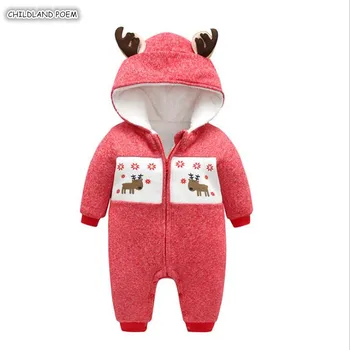 

Christmas Baby Romper Newborn Hooded Deer Baby Winter Clothes Fleece Baby Boy Girl Romper Baby Costume Baby Jumpsuit Outerwear