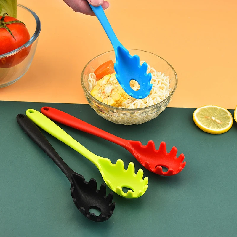 Long Handle Silicone Noodles Scoop Home Sipplies Cooking Tools Gadgets Leaky Spoon Spaghetti Tools Kitchen Accessories