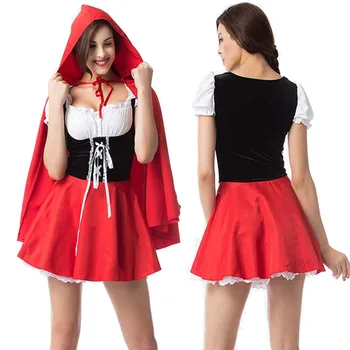 

New maid outfit adult Little Red Riding Hood Cosplay Dress Princess Halloween Costume DS Clothing For Party Sexy suit for party