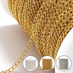 2meters Stainless Steel Extension Chain 2/3/4mm Gold Necklace Chains for Bracelet DIY Chain Accessories Jewelry Making Crafts