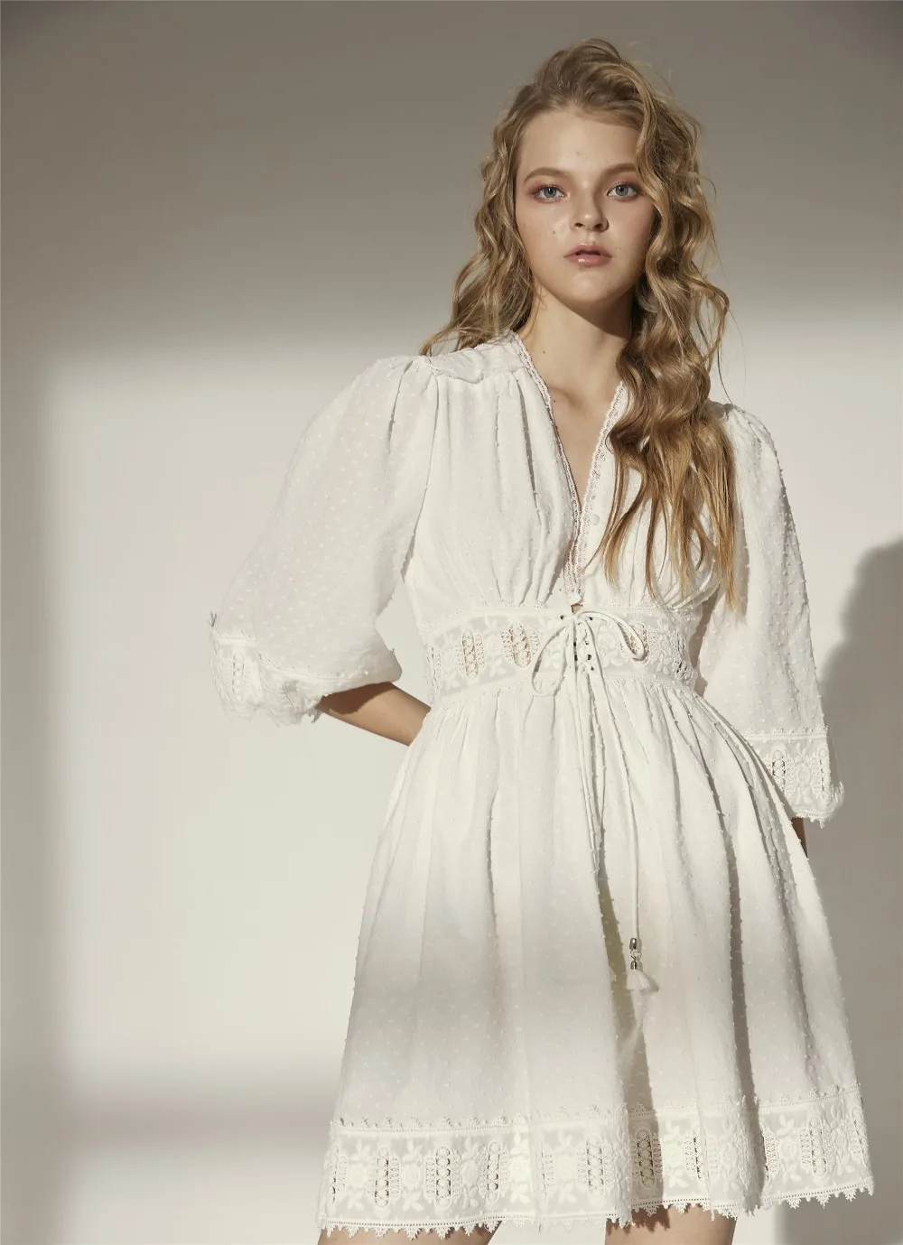 EASYSMALL, женское летнее платье, модное, сексуальное, высокого класса, Vestidos, вечерние, повседневные, кружевные, с высокой талией, с коротким рукавом, с v-образным вырезом, платья