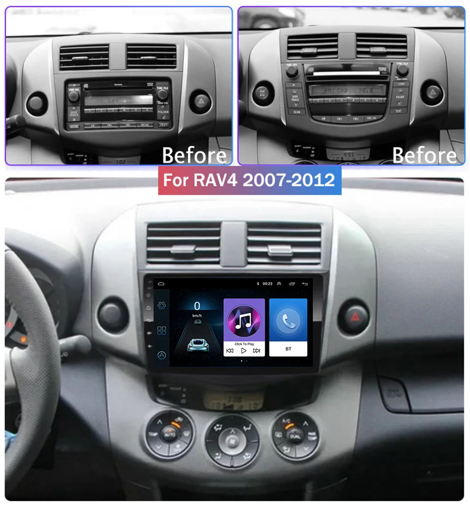 Для Toyota RAV4 2007-2012 автомобильный Радио Мультимедиа Видео плеер навигация gps Android 8,1 аксессуары SWC BT wifi седан без dvd
