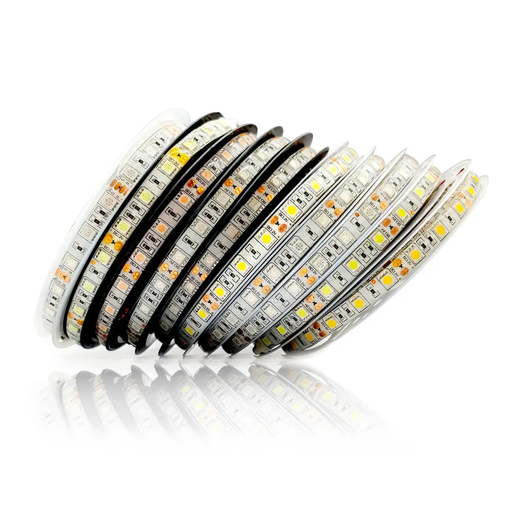 5050 RGB RGBW Luces Led Strip 60Leds/m 300Leds Flexible Home Decoration Lighting White/Black PCB DC12V/24V 5m/lot | Лампы и освещение