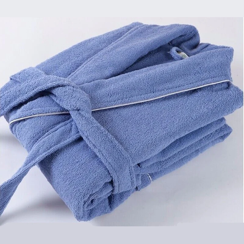 

Winter Cotton Unisex Long Terry Bathrobe Women Men Towel Bath Robe Femme Dressing Gown Bridesmaid Robes Lovers Kimono Sleepwear