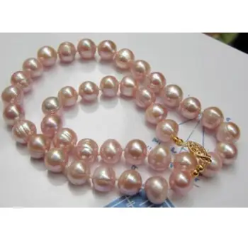 

elegant 10-11mm baroque south sea lavender pearl necklace 18inch 36"