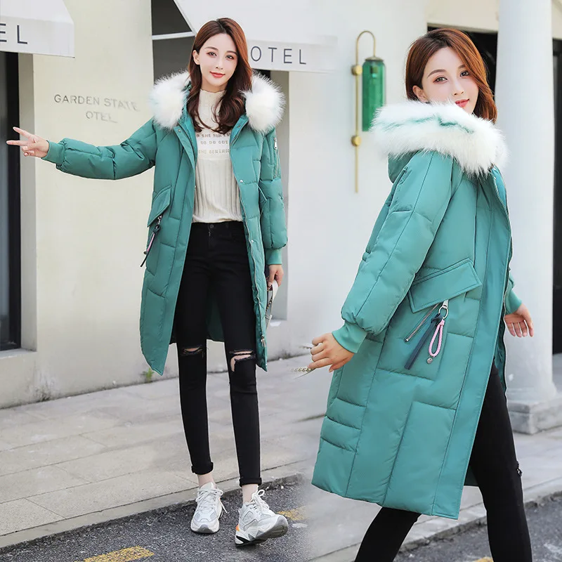 

2019 Winter New Style Brand Korean-style down Jacket Women's Mid-length Thick Warm Loose-Fit Cotton-padded Jacket Coat Fashion