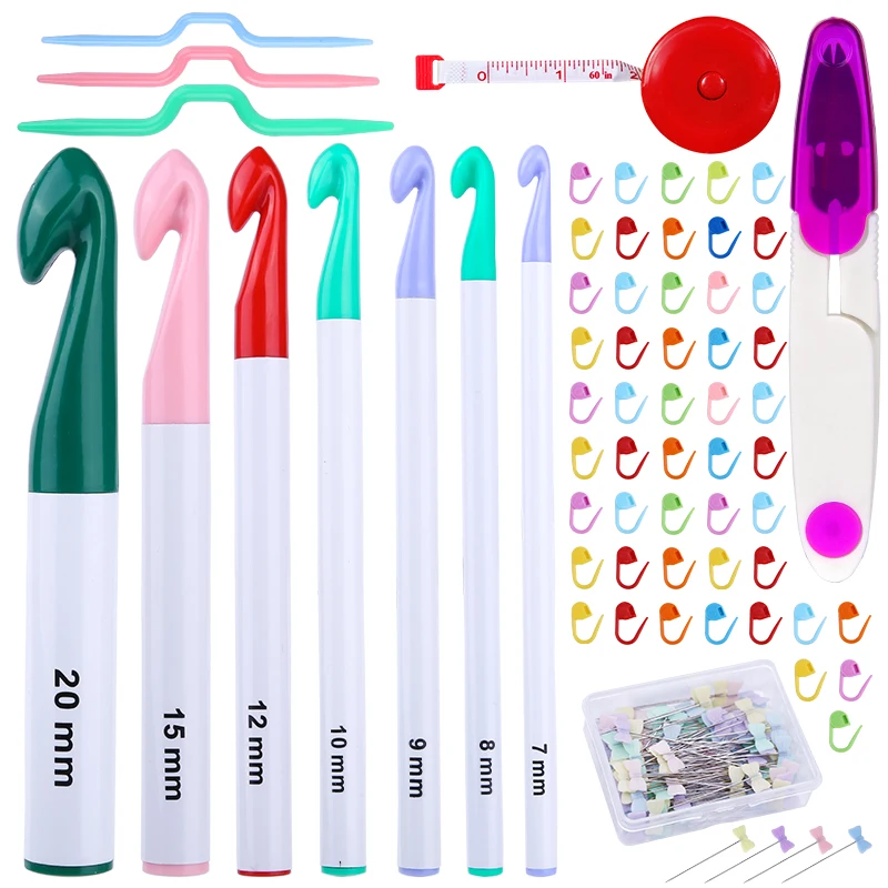 

LMDZ Knitting Needles Set multicolor crochet knitting needle craft mark for cardigan scarf clip crochet hook cross stitch