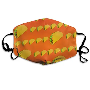 Unisex Print Mouth Mask - Cute Taco Seamles Pattern Polyester Anti-dust Mouth-Muffle - Fashion Washed Reusable Face Masks for unisex print mouth mask abstract light bulb head polyester anti dust mouth muffle fashion washed reusable face masks for