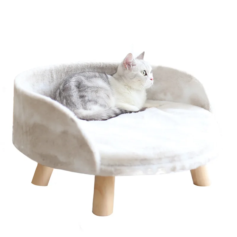 

New open cat's nest small kennel plush wooden pet sofa pet supplies cat beds cat cushion cat home goods cat mat