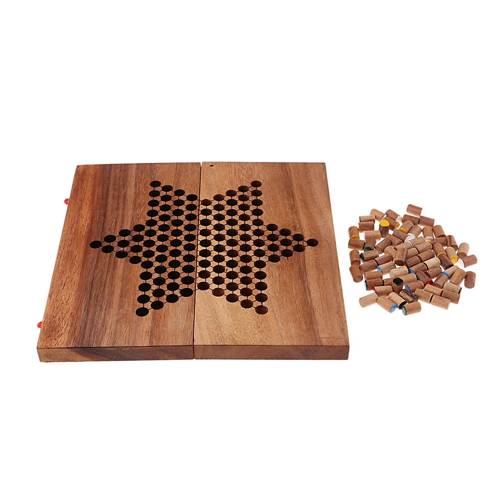 

Chinese Checkers Game Set with Drawers and wooden pegs for Adults & kids