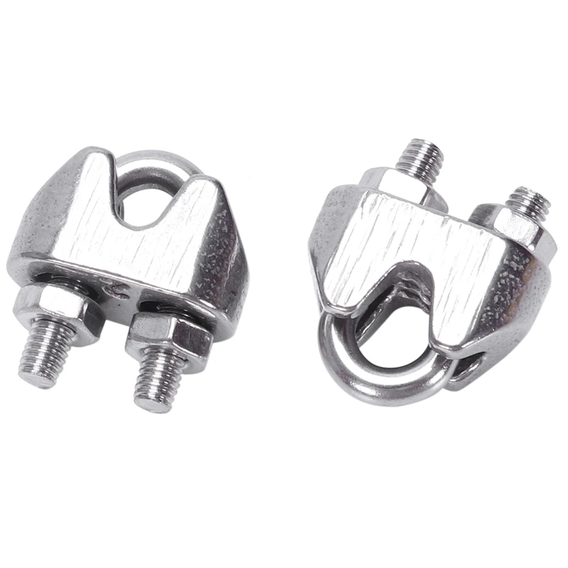 2mm 1/16 Inch Stainless Steel Wire Rope Cable Clamp Fastener 12pcs 