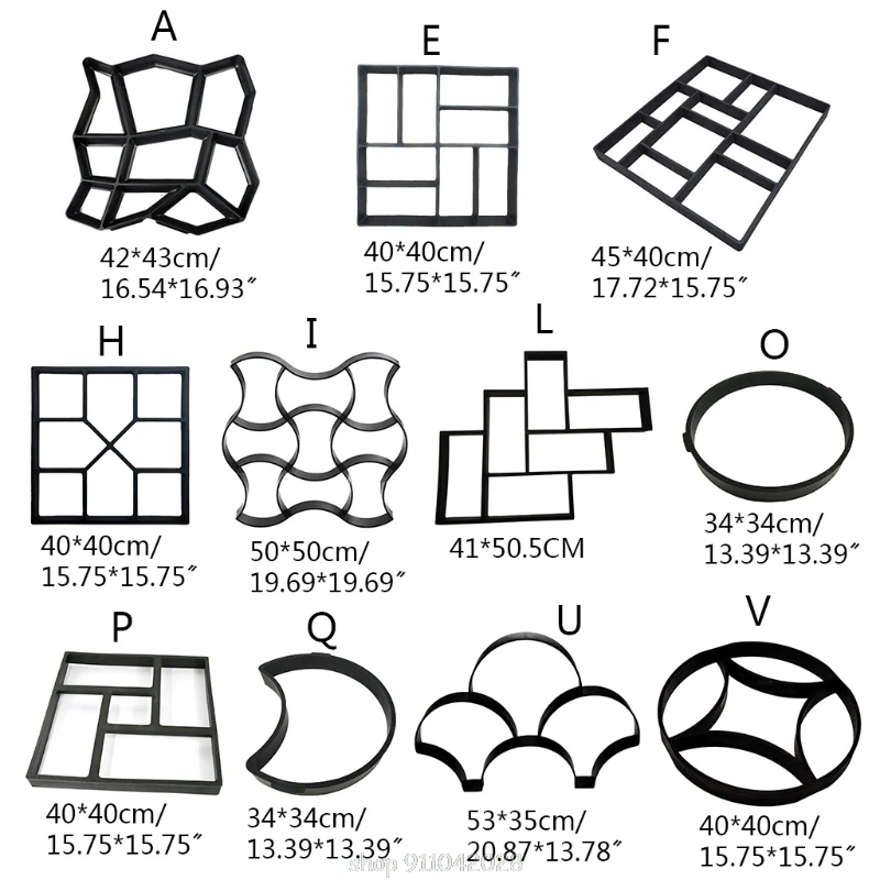 DIY Plastic Pavement Brick Concrete Stepping Stone Cement Mould Paving Road Mold Path Maker N26 20