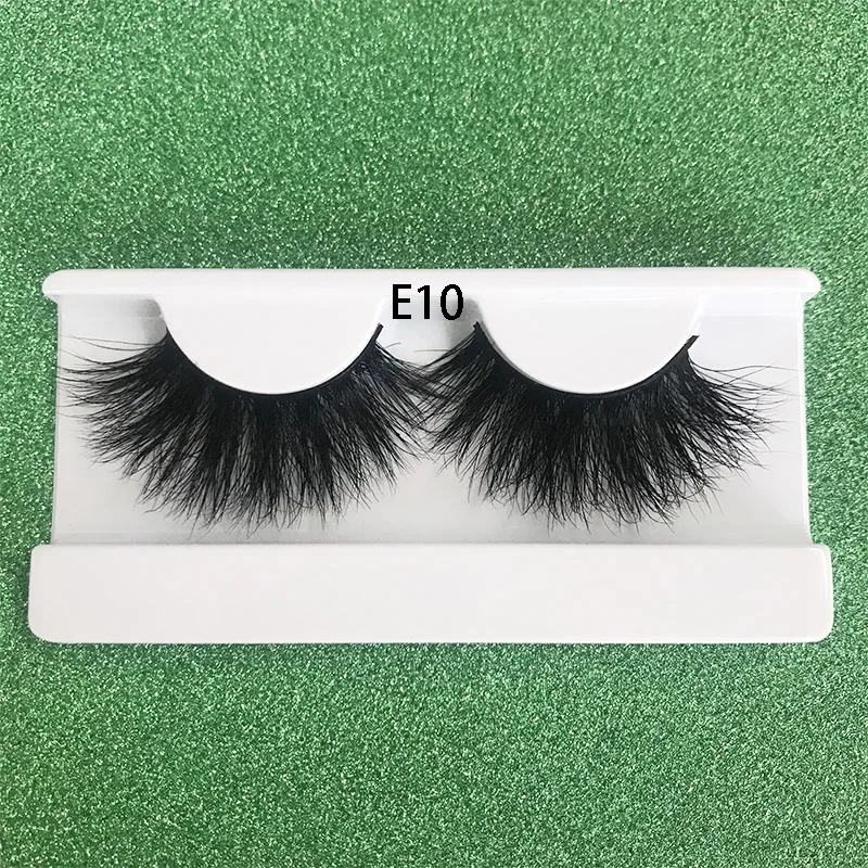 E10 with tray Mikiwi 25 мм E06 3D Искусственные норковые ресницы крест на крест натуральный Длинные ресницы макияж высокое качество норки ресниц расширение многослойный - Цвет: E10 with tray
