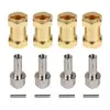 INJORA 4PCS Heavier Brass 12MM Wheel Hex 12/15/17/20/25MM Extended Adapter for 1/10 RC Crawler Car Axial SCX10 90046 D90 ► Photo 2/6
