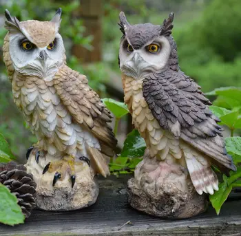 

Artificial Simulation Resin Owl Garden Weed Pest Control Molding Home Decor Accessories