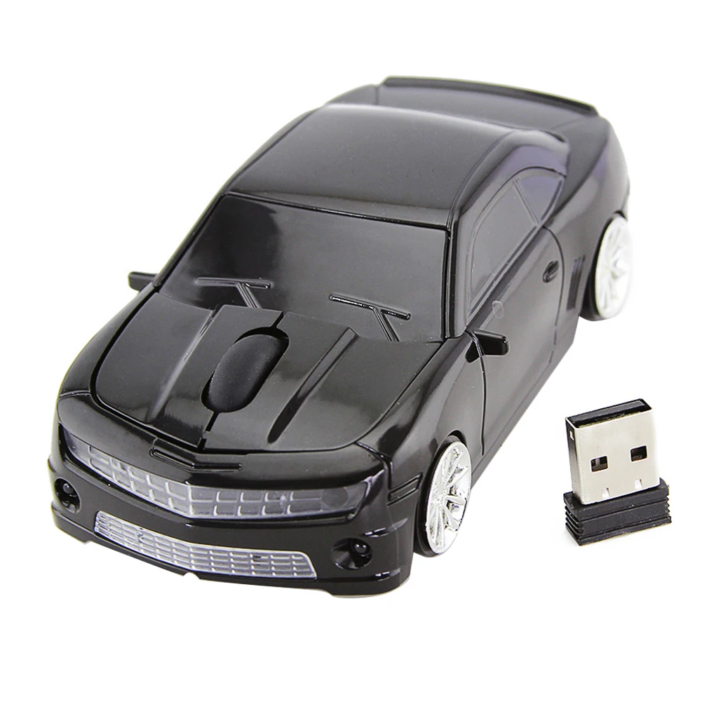 Крутая оптическая компьютерная мышь для ноутбука, USB приемник, 2,4 ГГц, беспроводная, офисная, мини, домашняя, пластиковая, в форме машины, 3 клавиши, игровая