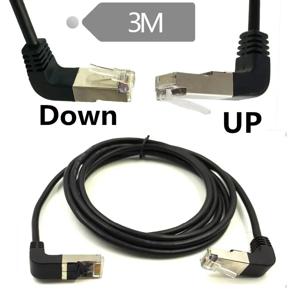 Cat5 RJ45 cable male to male LAN network 90 degree extension