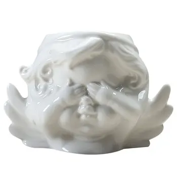 

Ceramic Succulent Holder Desktop Planter Table Flowerpot Succulent Pots Random Style White