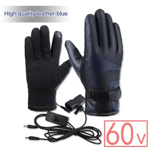 USB Rechargeable Heated Gloves Waterproof Outdoor Scooter Riding Motorcycle Skiing Warm Gloves Winter Electric Heated